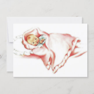 Retro 1950s Baby Girl Shower Invitation