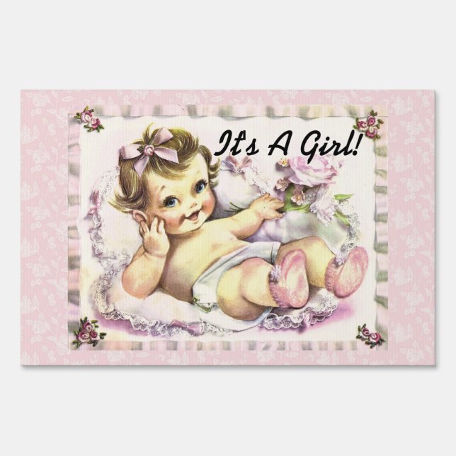 Retro 1950s Baby Girl Sign (Front)