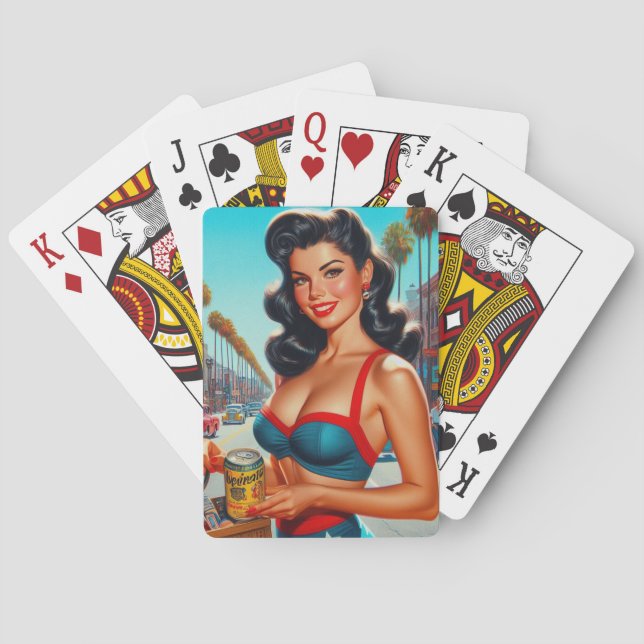 Retro 1950s Beauty Girl Poker Cards (Back)