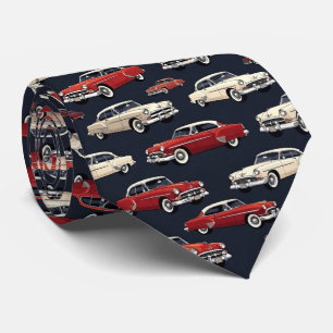 Retro 1950s Car Neck Tie