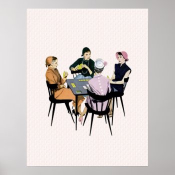 Retro 1950s Card Game Poster by grnidlady at Zazzle