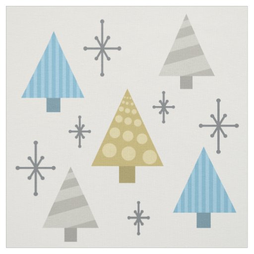 Retro 1950s Christmas Trees Fabric