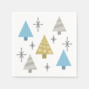 Retro 1950s Christmas Trees Napkins