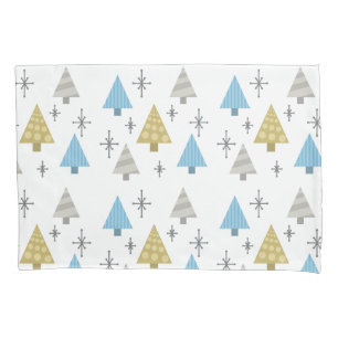 Retro 1950s Christmas Trees Pillow Case