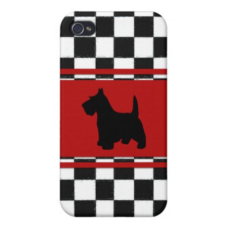 Retro 1950s Classic Scottish Terrier Dog Iphone 4/4s Cover