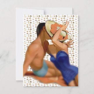 Retro 1950s Couple Beach Party Invitation