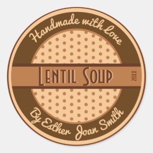 Retro 1950s Custom Text Food Label with Polka Dots