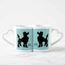 Retro 1950s Cute Poodles Gay Newly Weds Aqua