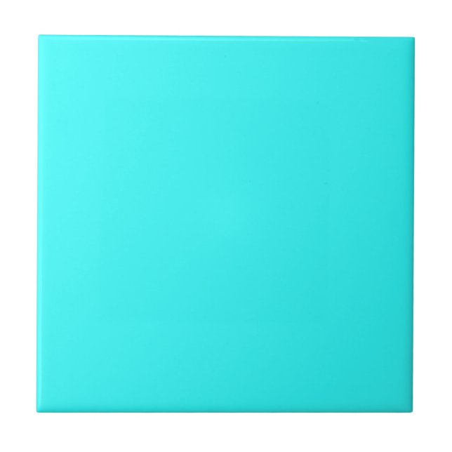 Retro 1950's era Turquoise Blue mid-century era Tile (Front)