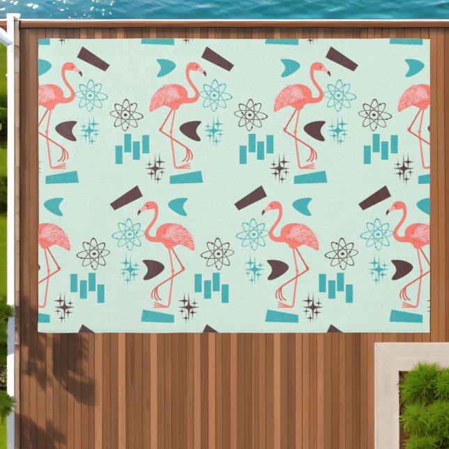 Retro 1950's Flamingo Outdoor Rug (Insitu (Outdoor 1))