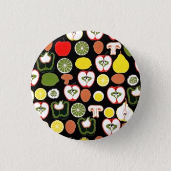 Retro 1950s Fruits And Vegetables Button by grnidlady at Zazzle