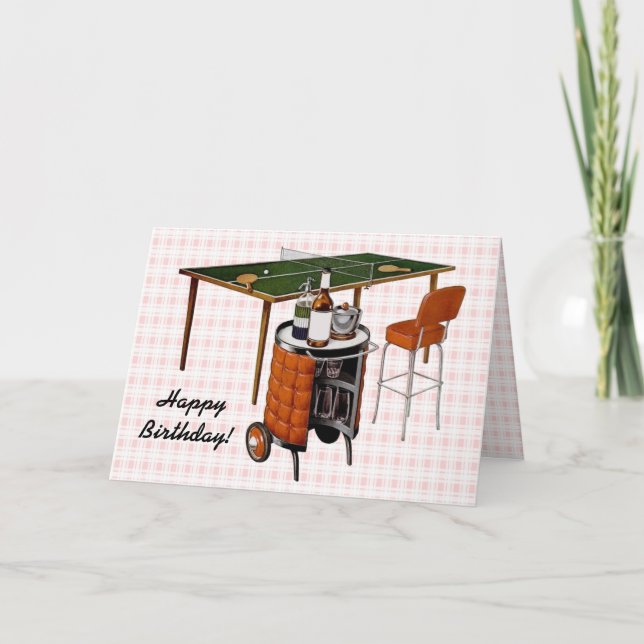 Retro 1950s Fun and Games Birthday Card (Front)