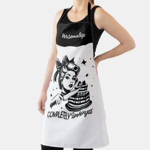 Retro 1950s Glam Girl Funny Quote Pop Art Apron