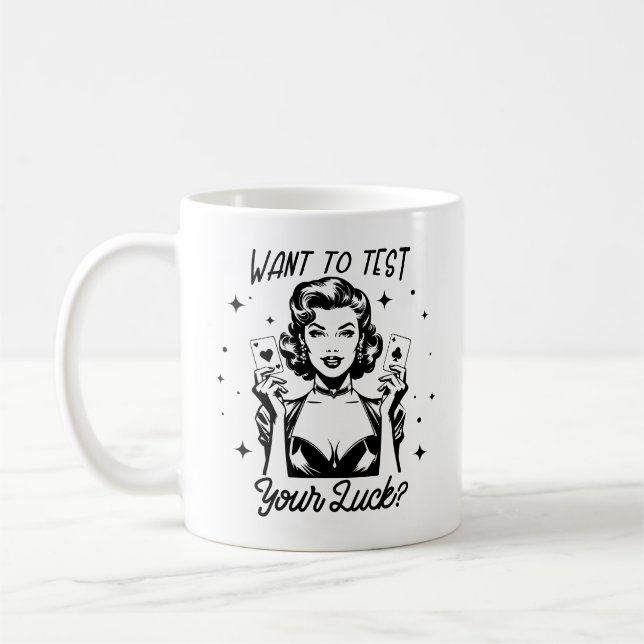 Retro 1950s Glam Girl Funny Sarcastic Quote Coffee Mug (Left)