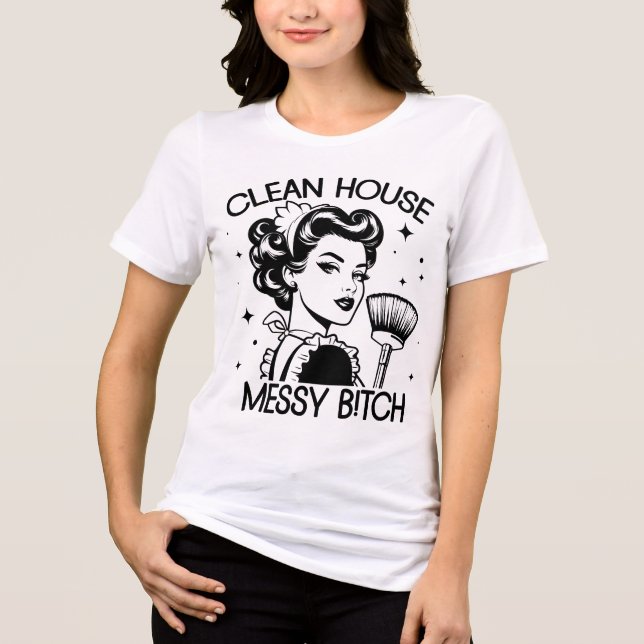 Retro 1950s Glam Girl Funny Sarcastic Quote Tri-Blend Shirt (Front)