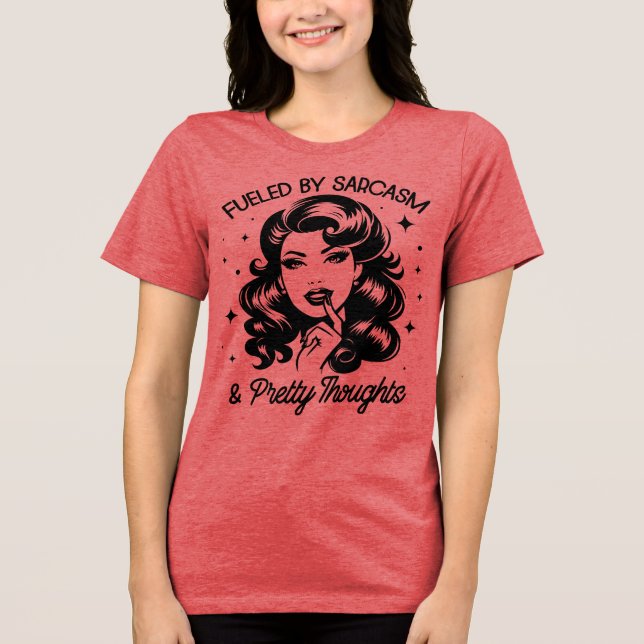 Retro 1950s Glam Girl Funny Sarcastic Quote Tri-Blend Shirt (Front)