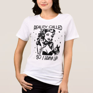 Retro 1950s Glam Girl Funny Sarcastic Quote Tri-Blend Shirt