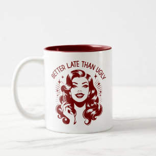 Retro 1950s Glam Girl Funny Sarcastic Quote Two-Tone Coffee Mug