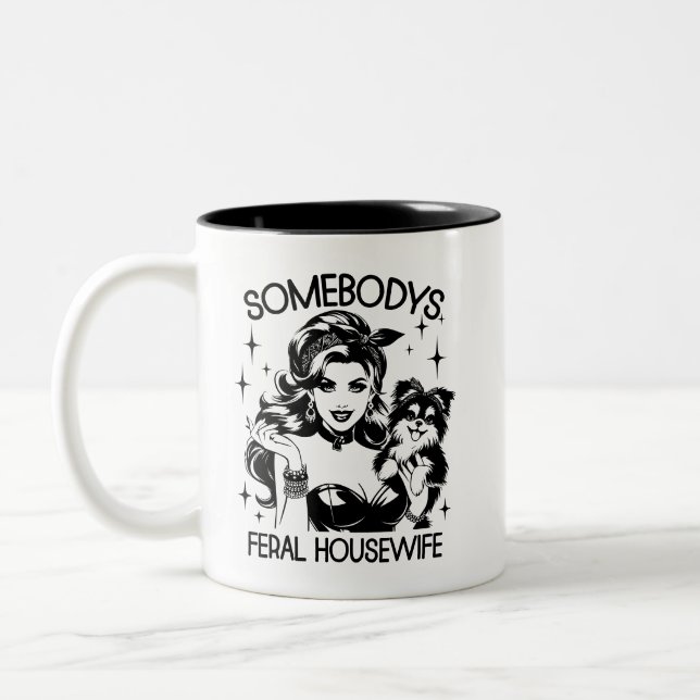 Retro 1950s Glam Girl Funny Sarcastic Quote Two-Tone Coffee Mug (Left)