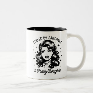 Retro 1950s Glam Girl Funny Sarcastic Quote Two-Tone Coffee Mug