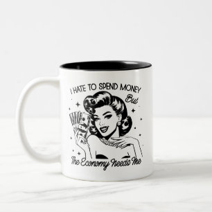 Retro 1950s Glam Girl Funny Sarcastic Quote Two-Tone Coffee Mug