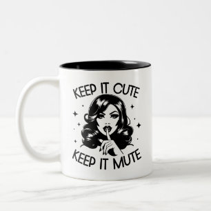 Retro 1950s Glam Girl Funny Sarcastic Quote Two-Tone Coffee Mug