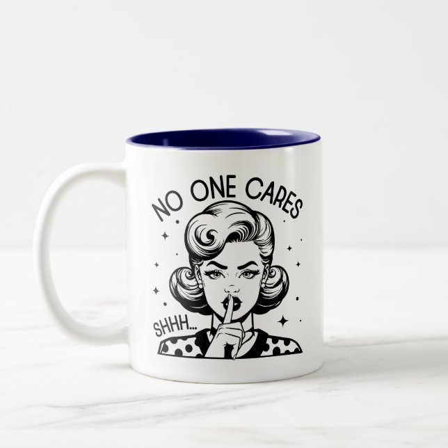 Retro 1950s Glam Girl Funny Sarcastic Quote Two-Tone Coffee Mug (Left)