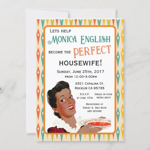 Retro 1950s Housewife Bridal Shower Invitation