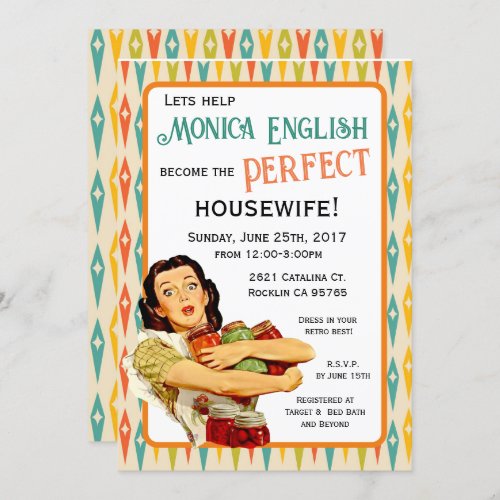 Retro 1950s Housewife Bridal Shower Invitation