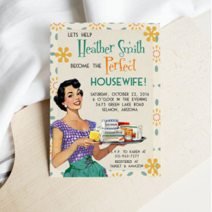 Retro 1950's Housewife Bridal Shower Invitation