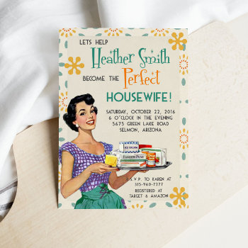 Retro 1950's Housewife Bridal Shower Invitation by SugSpc_Invitations at Zazzle