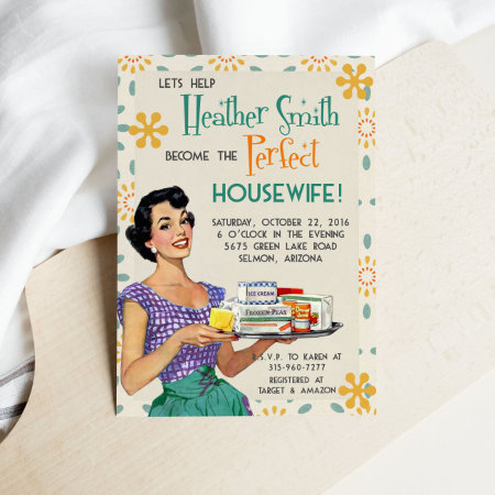 Retro 1950's Housewife Bridal Shower Invitation