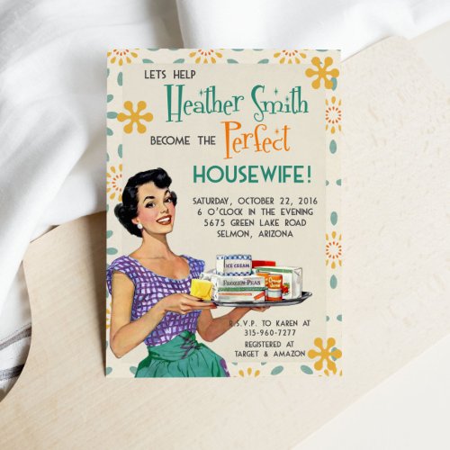 Retro 1950s Housewife Bridal Shower Invitation
