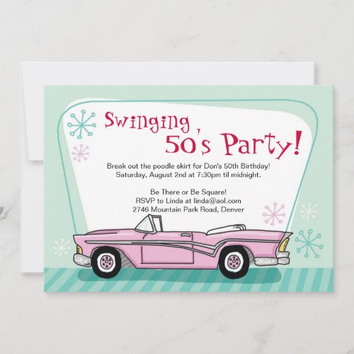 Retro 1950's Invitation