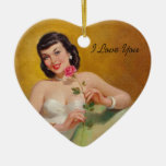 Retro 1950s Love Ceramic Ornament at Zazzle