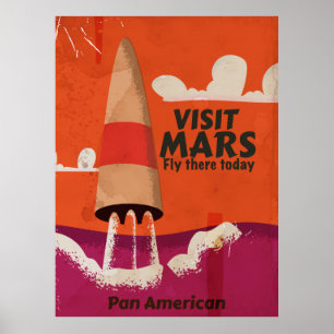Retro 1950s Mars Vacation Poster