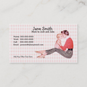 Retro 1950s Mom and Baby Contact Card