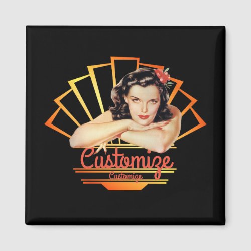 Retro 1950s Pinup Girl Magnet