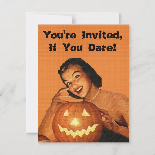 Retro 1950s Pinup Halloween Party Invitation