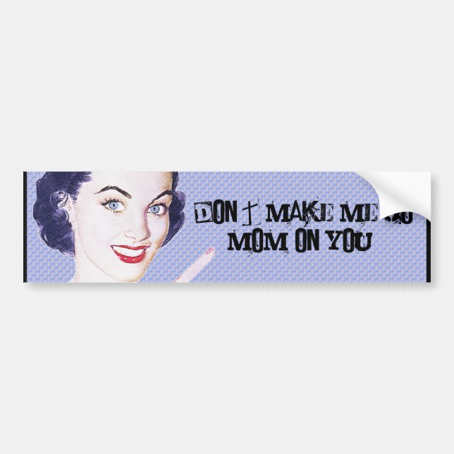 Retro 1950s Pointing Mom Bumper Sticker (Front)