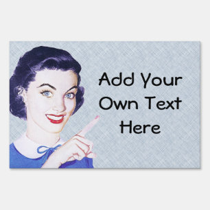 Retro 1950s Pointing Woman Yard Sign