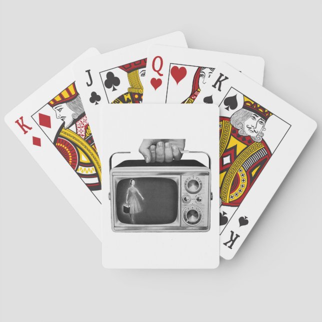 Retro 1950s Portable TV Mid-Century Poker Cards (Back)
