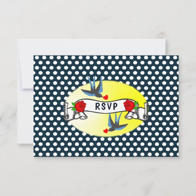 Retro 1950's Rockabilly Wedding RSVP (Front)
