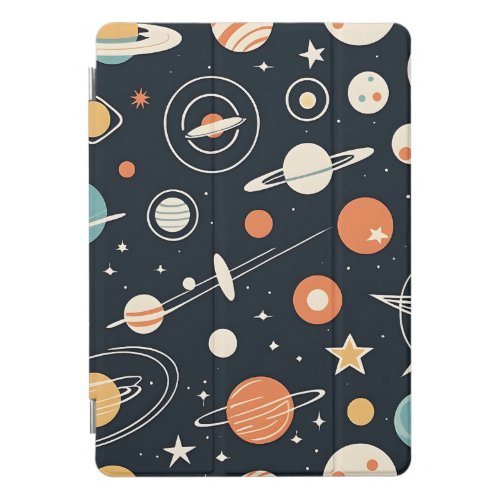 Retro 1950s Space Age Stars and Planets iPad Pro Cover