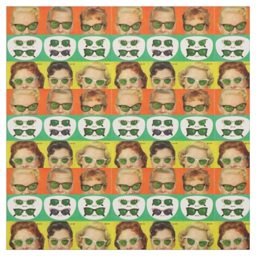 retro 1950s sunglasses ad fabric