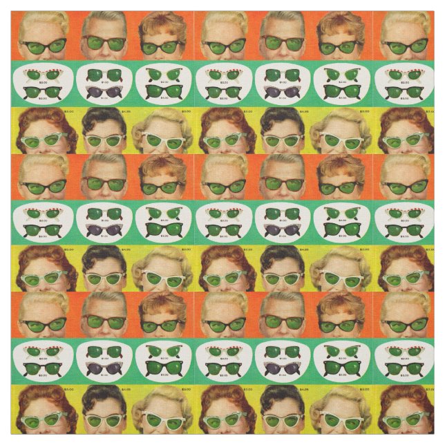retro 1950s sunglasses ad fabric (Swatch)