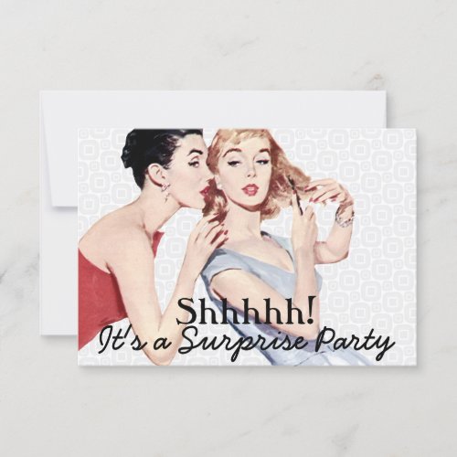 Retro 1950s Surprise Birthday Party V2 Custom Invitation