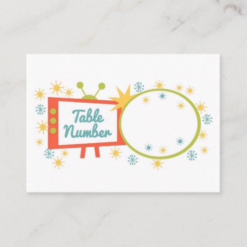 Retro 1950's Themed Table Number Cards Business Card