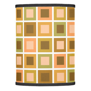 Retro 1950s Tiles Pattern Burnt Orange Lamp Shade