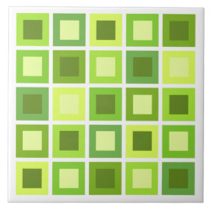 Retro 1950s Tiles Pattern Chartreuse Green